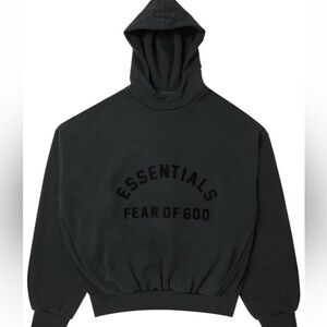 🖤 Fear of God ESSENTIALS Black Logo Hoodie 🖤 Size Large | Streetwear Staple